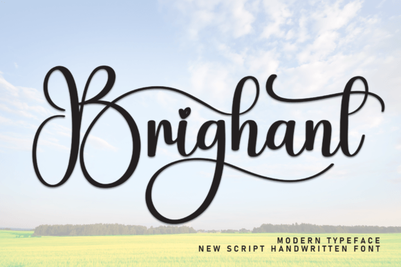 Brighant Typeface: A Handwritten Display Font for Creative Makers